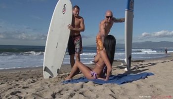 topless women at beach